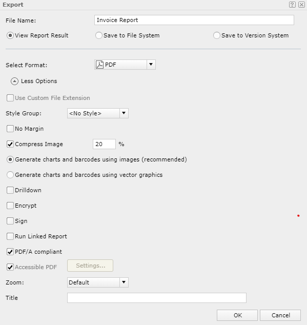 Export in Web Report Studio