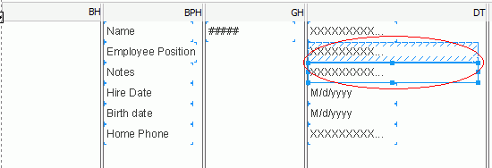 Resize DBFields