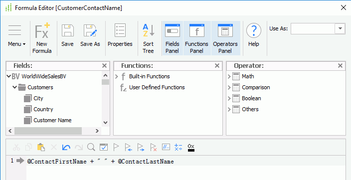 Edit Formula Expression