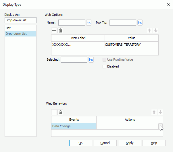 Select Drop-down List Web Action