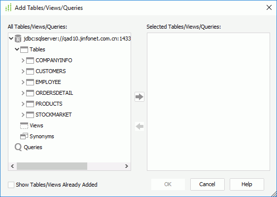 Add Tables for Query