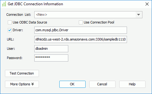Set Up a Amazon RDS Connection