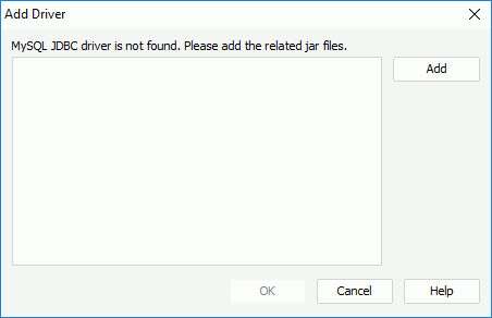 Add Driver dialog box