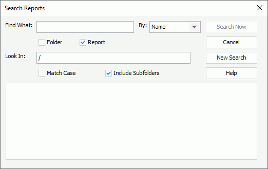 Search Reports dialog box