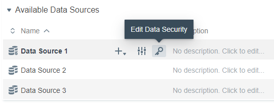 Edit Data Security icon on the floating toolbar