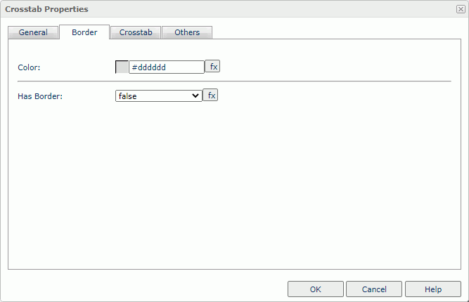 Crosstab Properties dialog box - Border tab