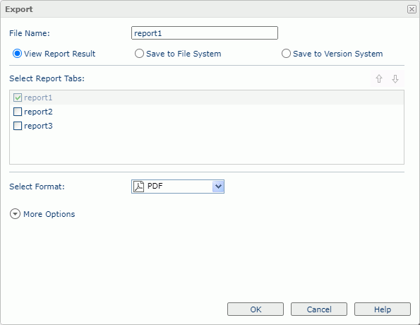 Export dialog