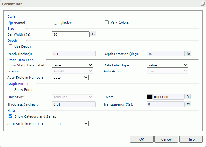 Format Bar dialog box