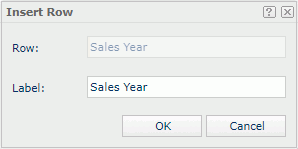 Insert Row dialog box
