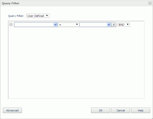 Query Filter dialog - Basic mode