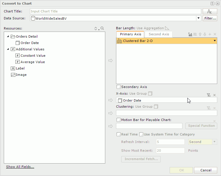 Convert To Chart dialog