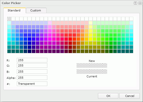 Color Picker dialog box - Standard tab