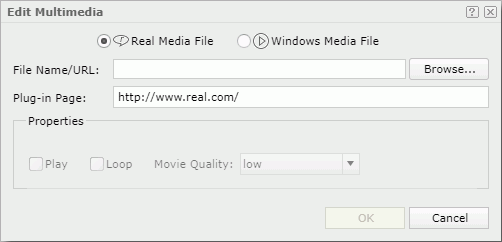Edit Multimedia dialog box