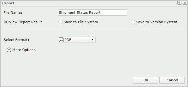 Export dialog