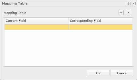 Mapping Table dialog box