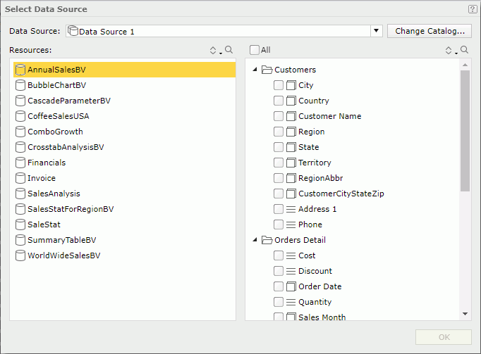 Select Data Source dialog