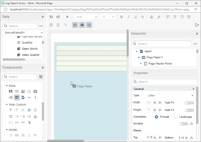 Page Panel Properties