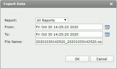 Export Data dialog