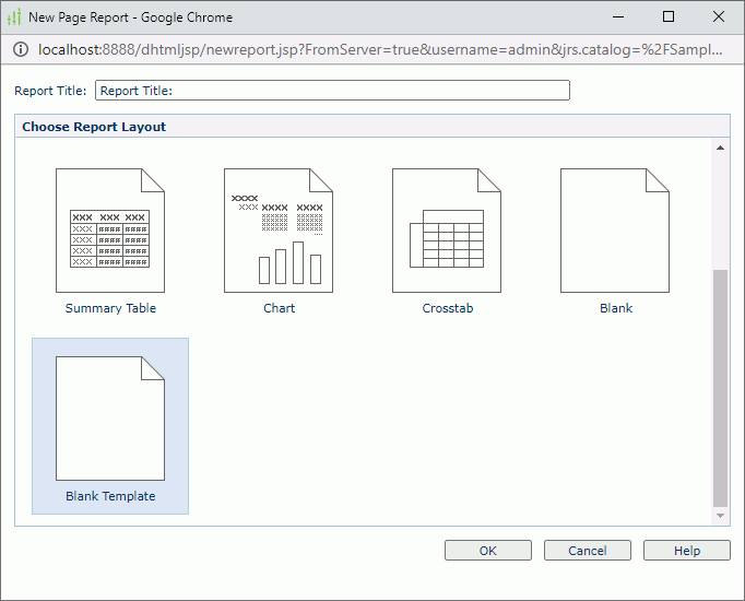 Select Blank Template